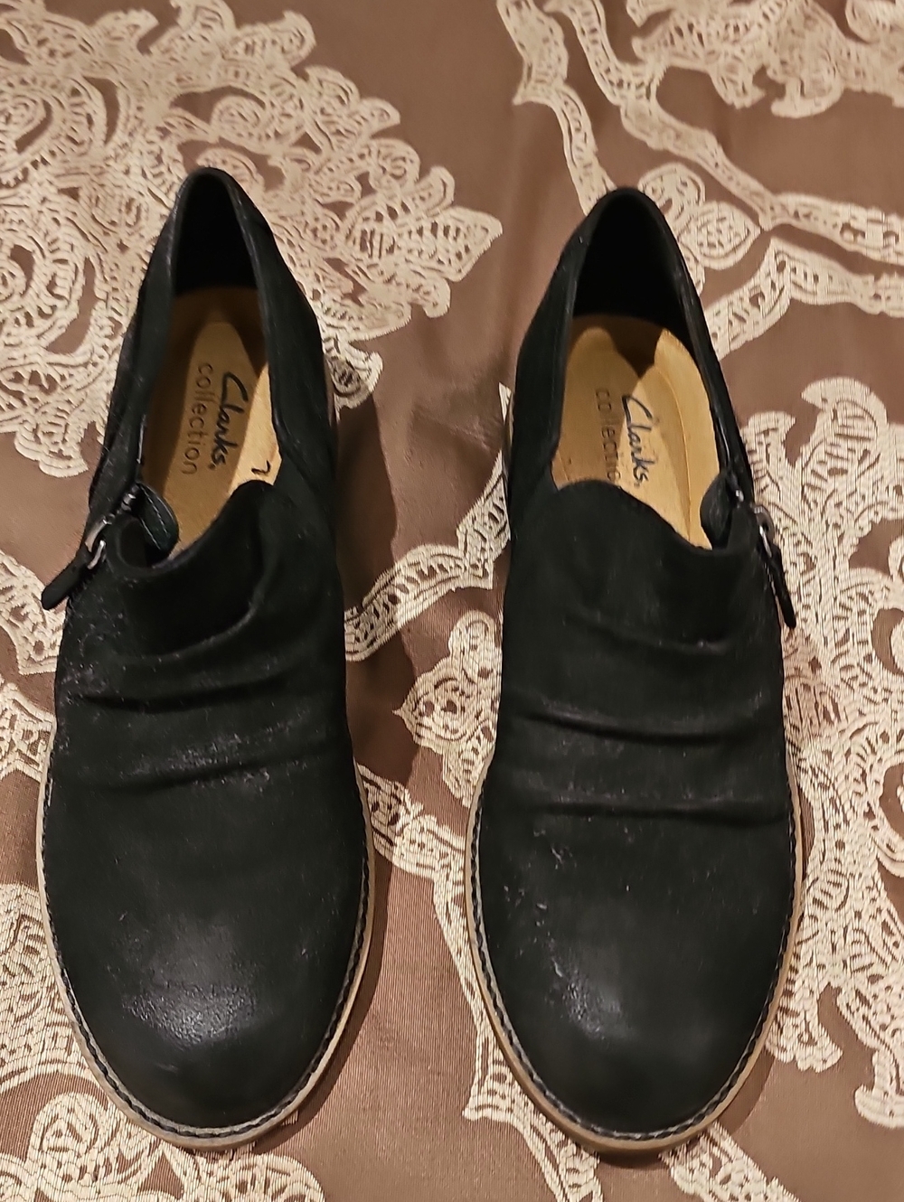 Clarks Black Women's Slip-On Loafers with Side Buckle
